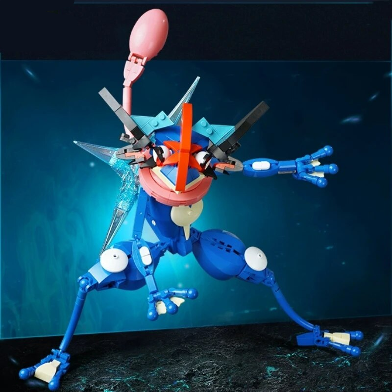 Official Pokémon LARGE 16" Ash Greninja Building Blocks Set Creative - NEW