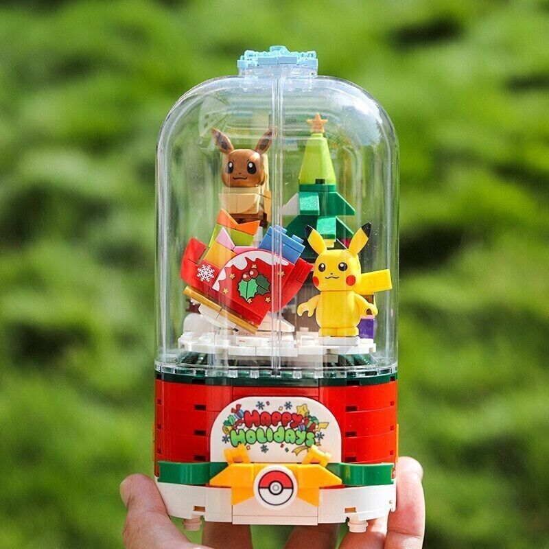 Official Pokémon Happy Holiday Music Box Building Blocks Set Creative Fun - NEW