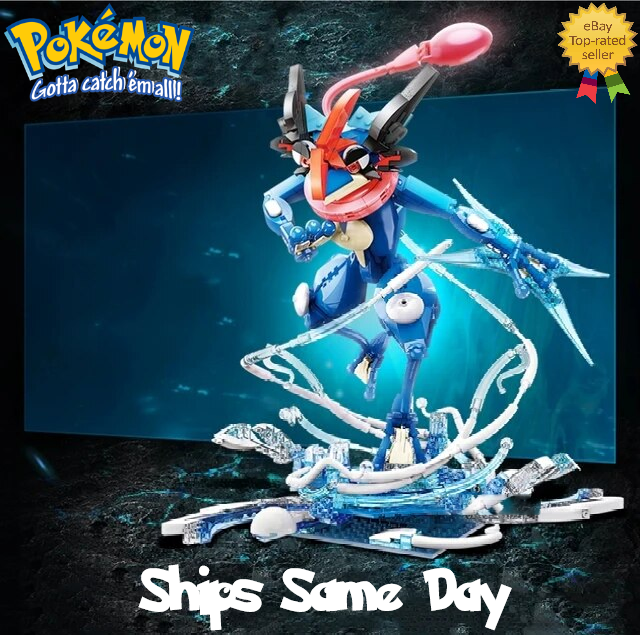 Official Pokémon LARGE 16" Ash Greninja Building Blocks Set Creative - NEW