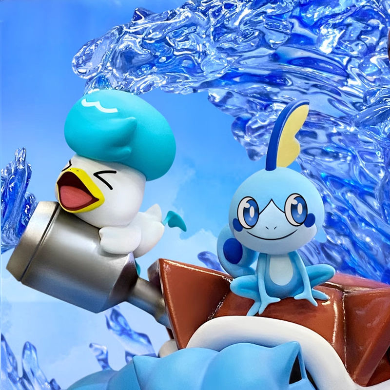 Anime Pokemon Blastoise Water Family Bucket lightable Statue boxed PVC figure