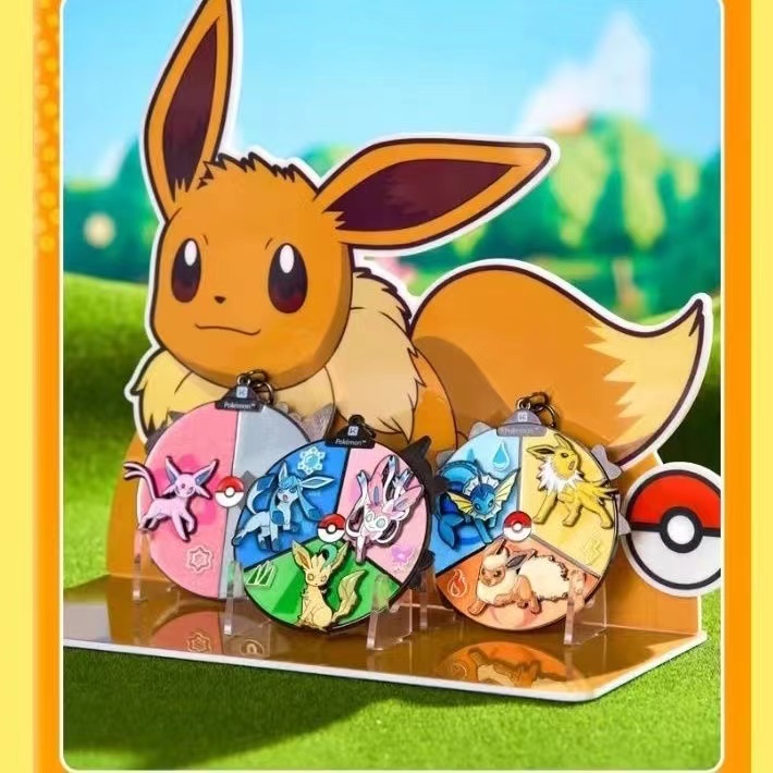 【Official Genuine New Unopened】Keep Medal Pokémon Eevee Evolution Series (Set of 3 + Display Stand)