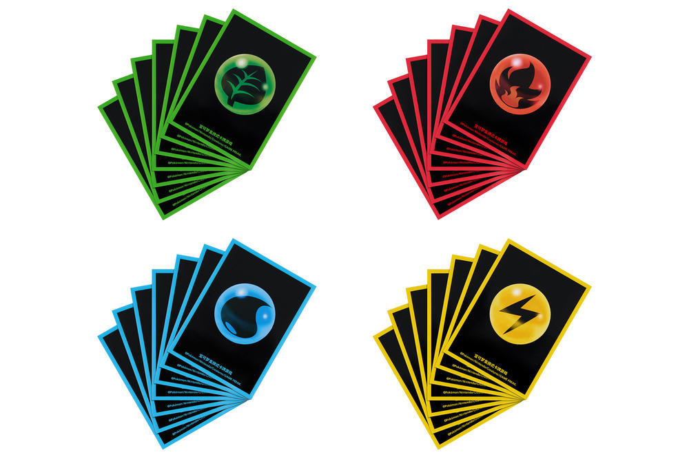 Pokémon TCG S-Chinese Basic Energy Series Pokémon Art Card Sleeves (Grass /Fire /Water/ Lightning/ Psychic/ Fighting/ Dark/ Steel)