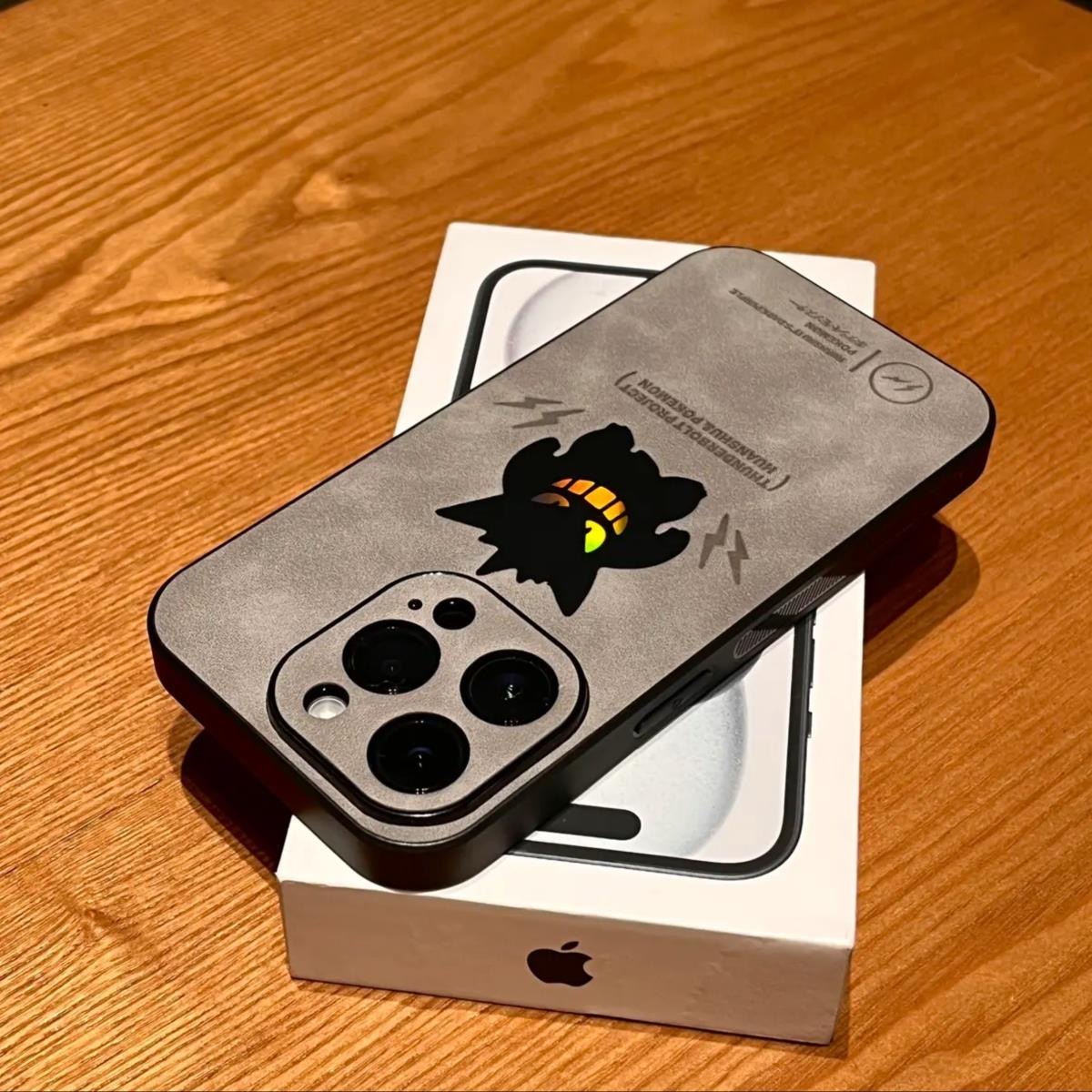 Creative and Cool Laser Gengar Mobile Phone Cases for All iPhone Models Dirt-Resistant Anti-Fall Silicone Embossed Good Hand Feel