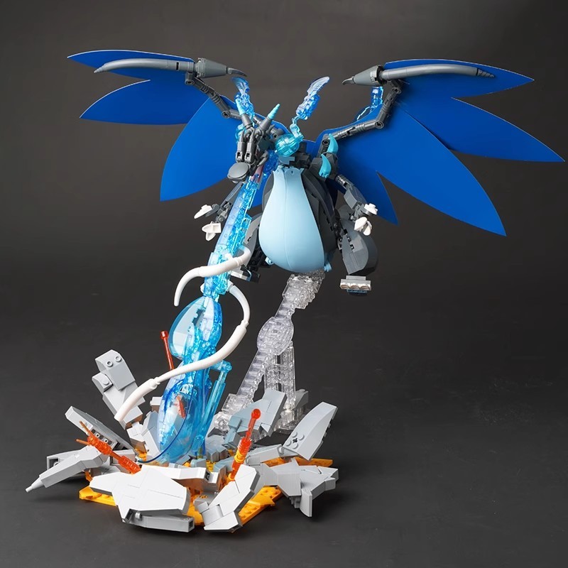 Official Pokemon LARGE 14" Mega Charizard X Building Blocks Set Creative - NEW