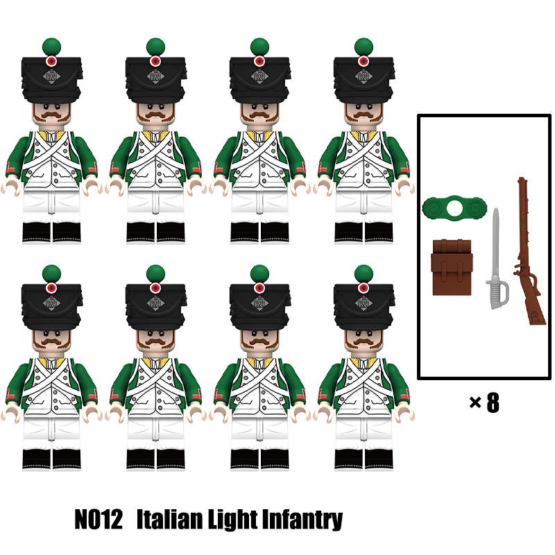 N004-008 Military Napoleonic Wars Military Soldiers Building Blocks  Dutch Gragoon Swiss Grenadier Weapons Toys Children Gifts