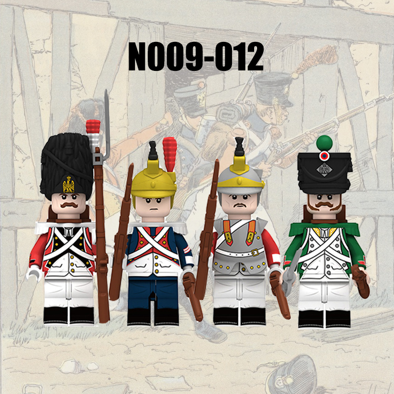 N004-008 Military Napoleonic Wars Military Soldiers Building Blocks  Dutch Gragoon Swiss Grenadier Weapons Toys Children Gifts