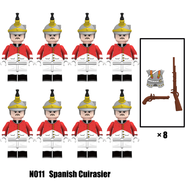 N004-008 Military Napoleonic Wars Military Soldiers Building Blocks  Dutch Gragoon Swiss Grenadier Weapons Toys Children Gifts