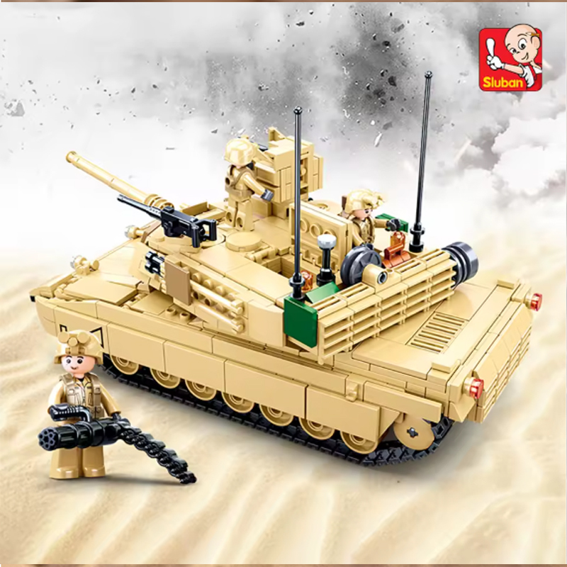 781pcs Military Series Model Building Block Toys, M1A1 Tank Model Creative DIY Toy Assembled Building Blocks Kit