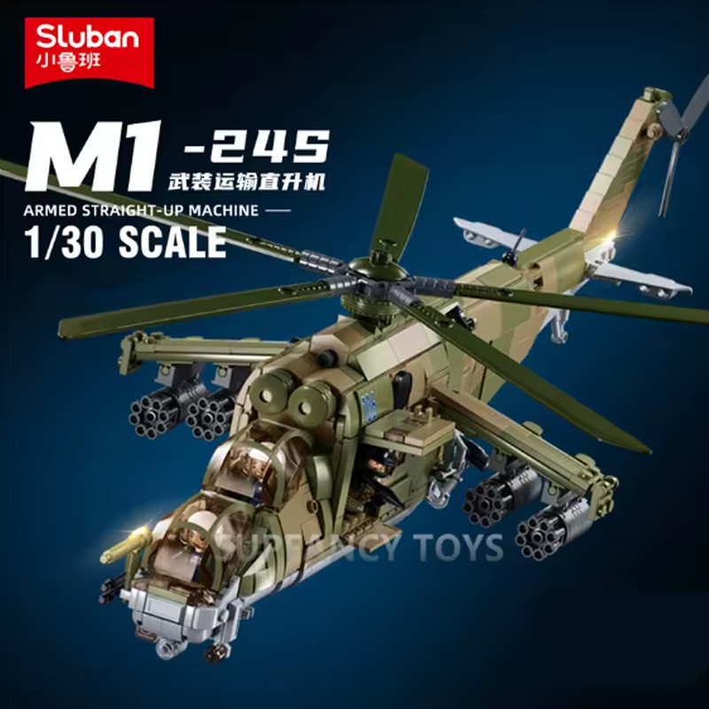 Sluban Military Tank Transport Helicopter Gunship Model Bricks Infantry Fighting Vehicle Weapon DIY Creative Building Block Toys