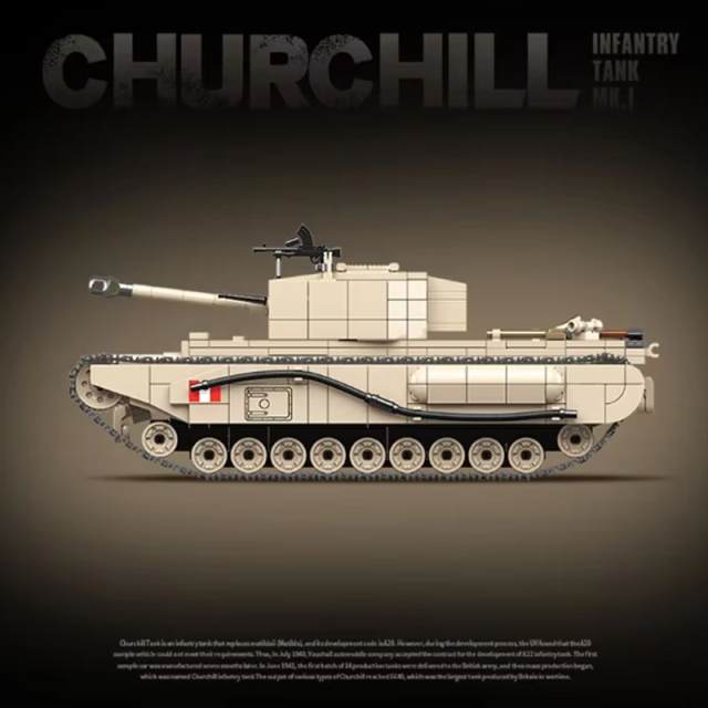 Military World War II Churchill MK Infantry Tank Building Block Toy Collection Model Children For Christmas And Birthday Gifts