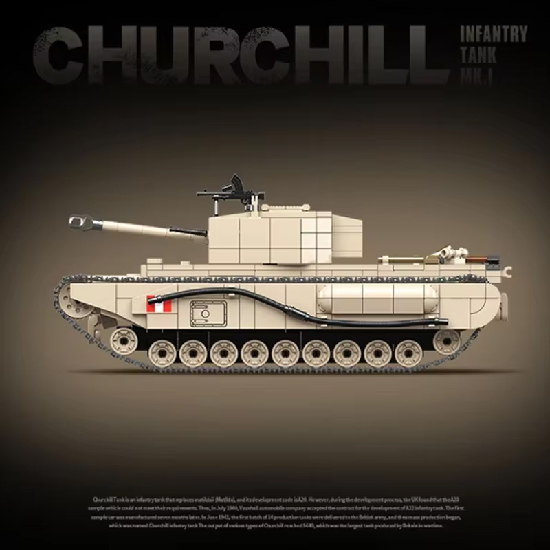 Military World War II Churchill MK Infantry Tank Building Block Toy Collection Model Children For Christmas And Birthday Gifts