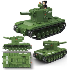 Military Challenger Leopard Panther Heavy Main Battle Tank Soldier Building Blocks Plastic Model Bricks Army Toys for Children