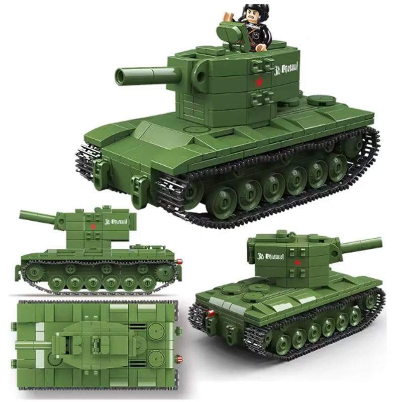 Military Challenger Leopard Panther Heavy Main Battle Tank Soldier Building Blocks Plastic Model Bricks Army Toys for Children