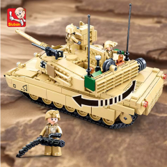 781pcs Military Series Model Building Block Toys, M1A1 Tank Model Creative DIY Toy Assembled Building Blocks Kit