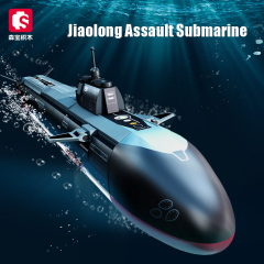 Sembo 208100 MOC Military Building Blocks Jiaolong Assault Submarine 698PCS Gun Minifigure Weapons Toys Children Gifts