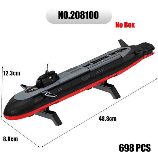 Sembo 208100 MOC Military Building Blocks Jiaolong Assault Submarine 698PCS Gun Minifigure Weapons Toys Children Gifts