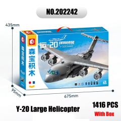 Sembo 202242 MOC Military Building Blocks WZ-10 Armed Helicopter Minifigure 1416PCS Weapons Toys Children Gifts Boys Compatible