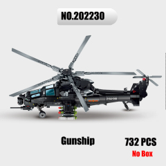 Sembo 202230 MOC Military Building Blocks WZ-10 Armed Helicopter Minifigure 732PCS Weapons Toys Children Gifts Boys Compatible
