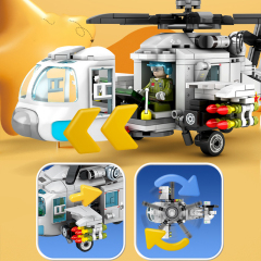 Sembo 202218 MOC Military Building Blocks Multipurpose Carrier-based Fighte 960PCS Gun Minifigure Weapons Toys Children Gifts