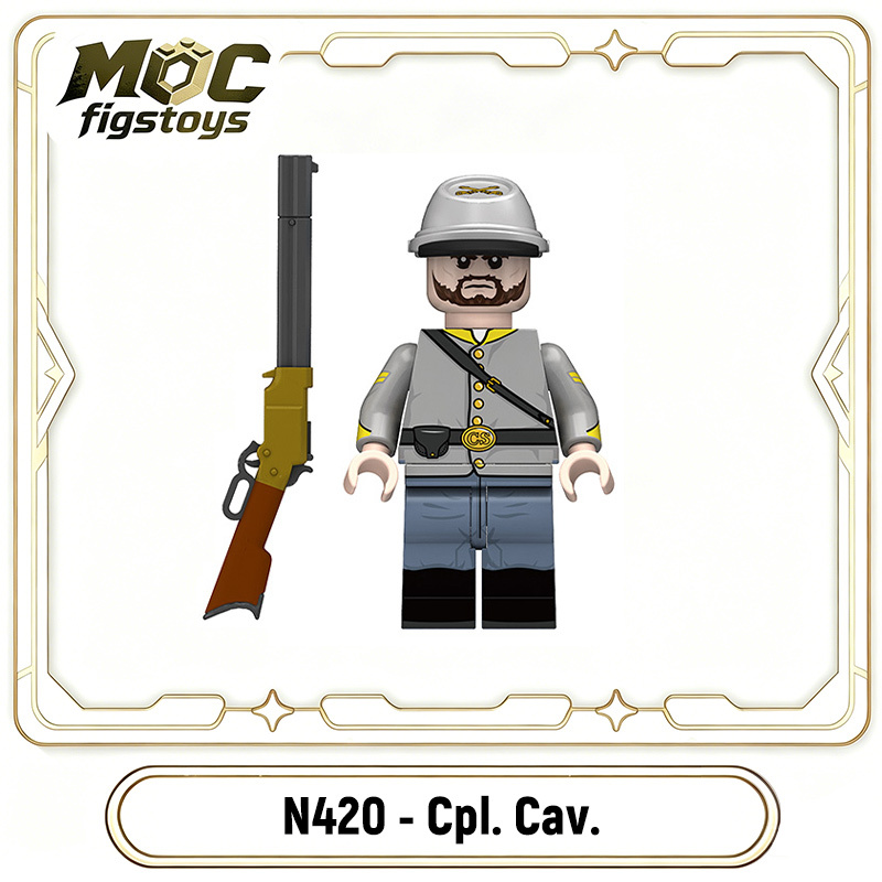 American Civil War Building Block Minifigure Union Confederate Soldier Historical Military Bricks Model Assembly Toy Gift N417-422