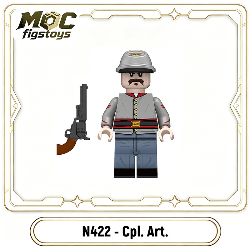 American Civil War Building Block Minifigure Union Confederate Soldier Historical Military Bricks Model Assembly Toy Gift N417-422
