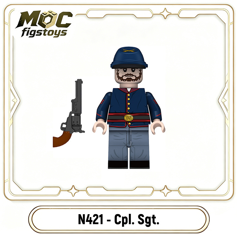 American Civil War Building Block Minifigure Union Confederate Soldier Historical Military Bricks Model Assembly Toy Gift N417-422