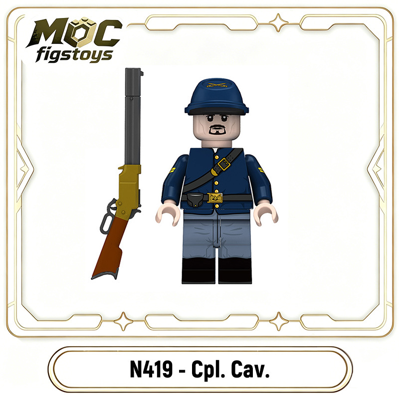 American Civil War Building Block Minifigure Union Confederate Soldier Historical Military Bricks Model Assembly Toy Gift N417-422