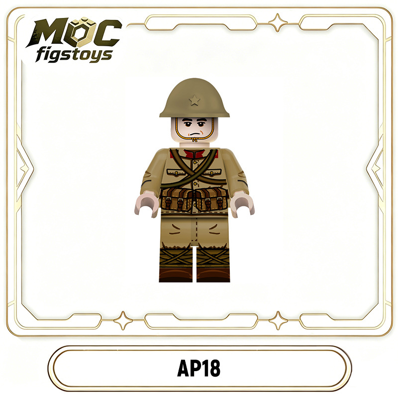 WW2 Japanese Solider Minifigure Military War Correspondent Camera Building Blocks Collection Compatible Children Toy AP15-19