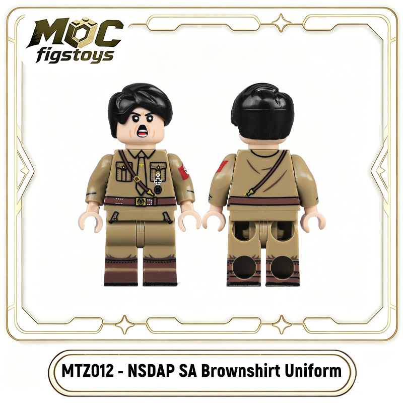 WW2 German Nazi Party Hitler Minifigures Building Blocks War Army Soldiers Weapon Military Gun Accessoories Toys Gifts MT001 MTZ012-014