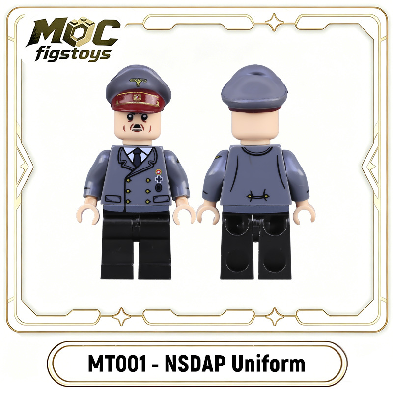 WW2 German Nazi Party Hitler Minifigures Building Blocks War Army Soldiers Weapon Military Gun Accessoories Toys Gifts MT001 MTZ012-014