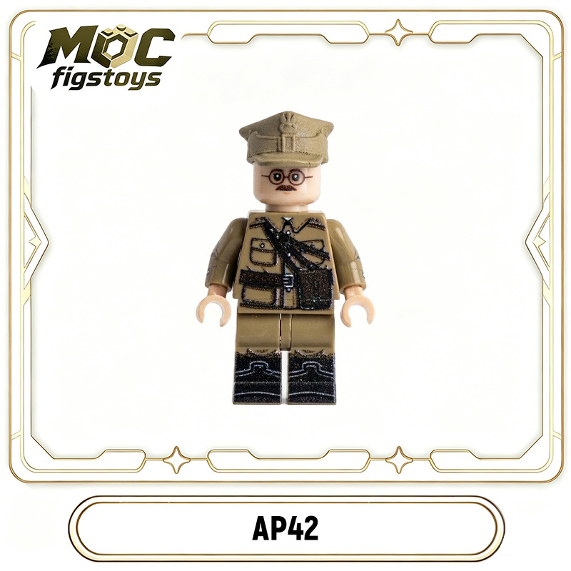 WWII Polish Army Soldier Minifigure UV Printed Building Block Military Infantry Officer Brick Toy Collectible Gifts AP40-42