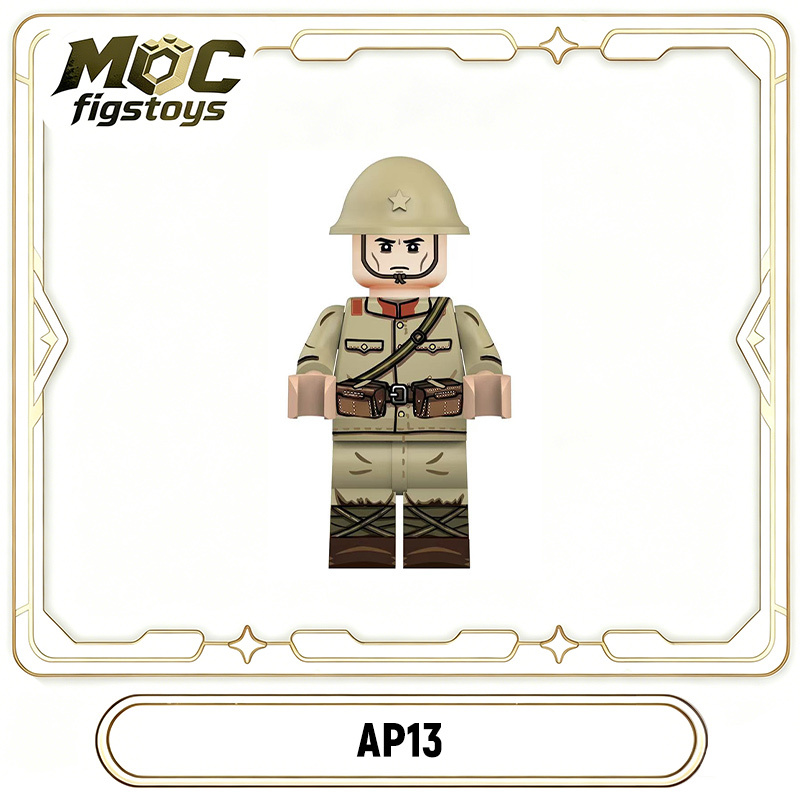 WW2 Japanese Solider Minifigure Military War Correspondent Camera Building Blocks MOC Compatible Children Gifts Toy AP11-14