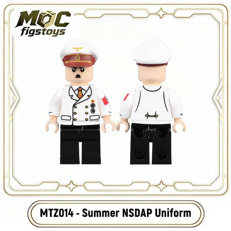 WW2 German Nazi Party Hitler Minifigures Building Blocks War Army Soldiers Weapon Military Gun Accessoories Toys Gifts MT001 MTZ012-014