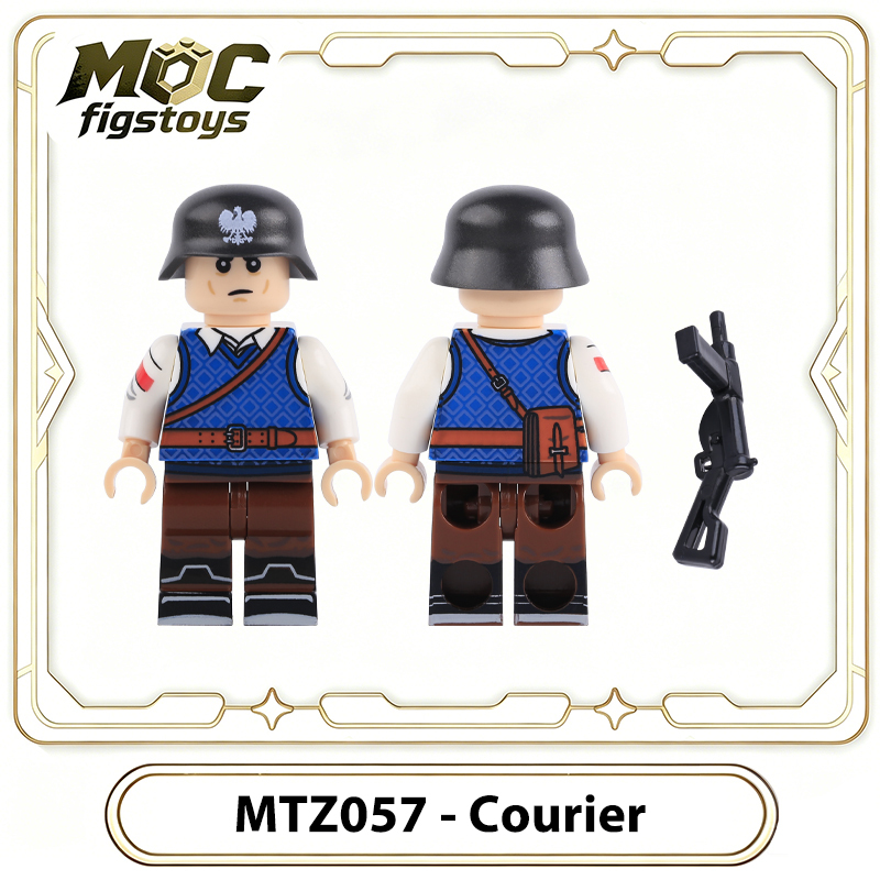 WW2 Military Polish Warsaw Uprising Home Army Minifigures Building Blocks Commander Camouflage Infantry Soldier Toys Gifts MTZ055-058