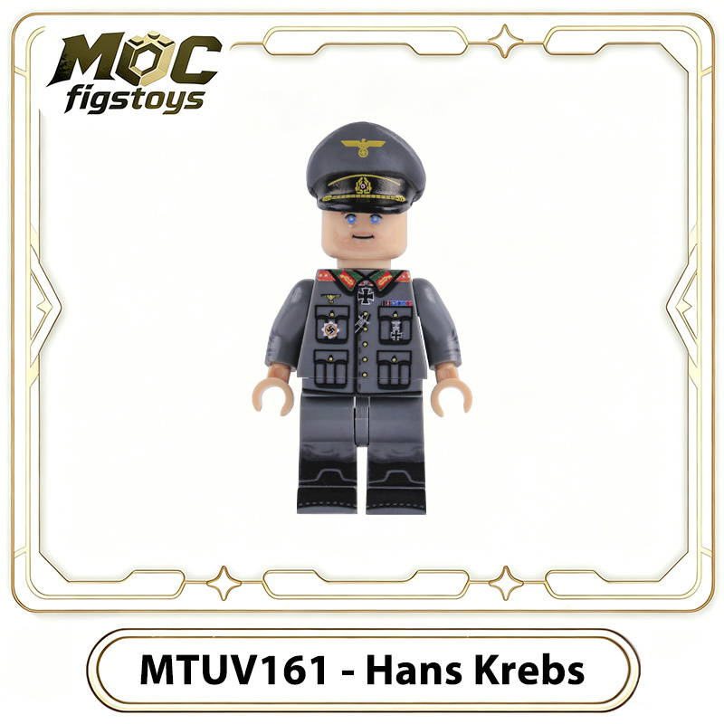 WW2 German Army Officer Minifigure Hans Krebs Chief of General Staff Building Blocks Historical Collection Military Gifts Toy MTUV161