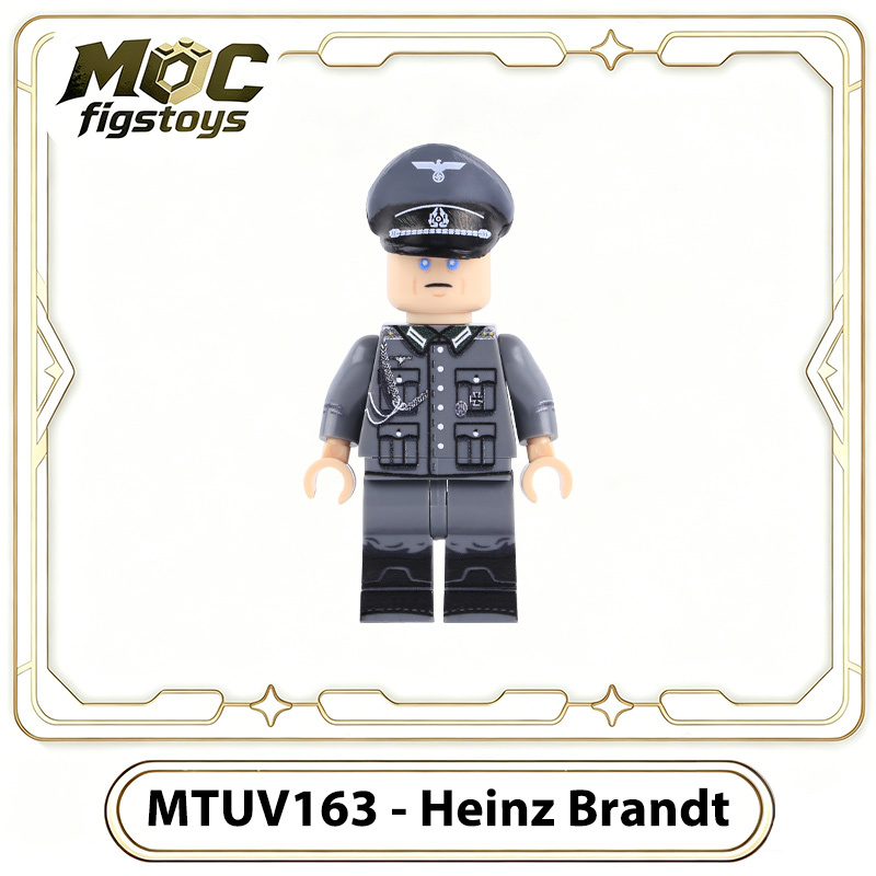 WW2 German Military Officer Heinz Brandt Oberst Colonel Minifigure Building Block Historical Figure Collection History Fans Toys Gifts MTUV163