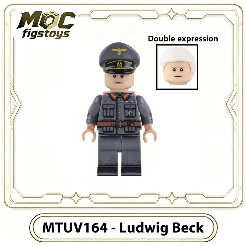WW2 German Army General Ludwig Beck Custom Military Minifigure Building Block Toy Historical Commander Collection Gifts Toys MTUV164