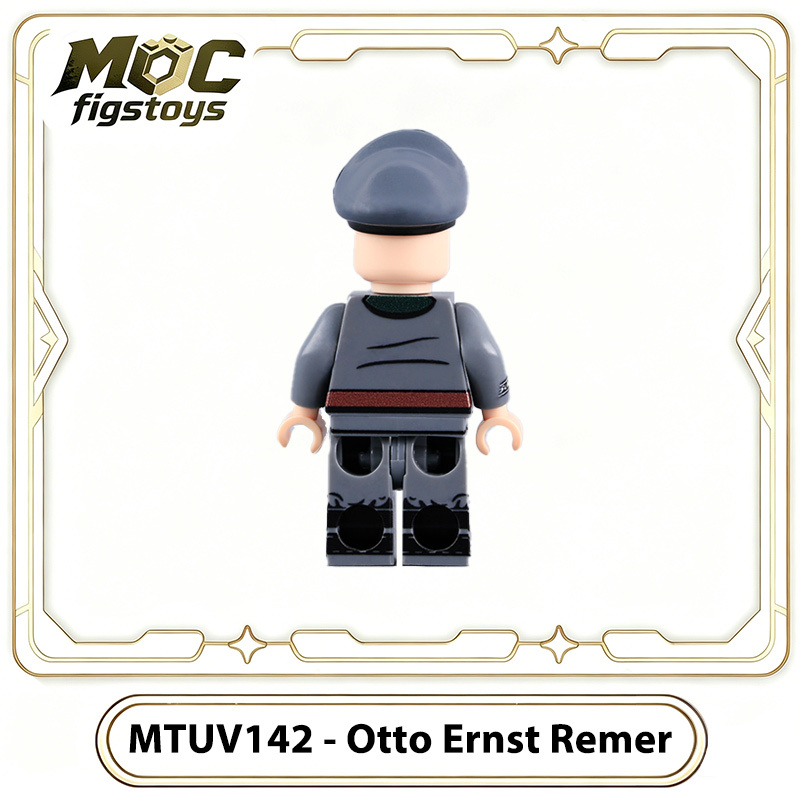 WWII German Officer Otto Ernst Remer Major Minifigure Building Block UV Printed Custom Military History Toy Gifts MTUV142