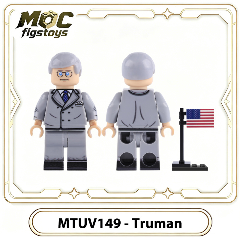 WWII Historical Minifigure Harry S Truman 33rd President of USA Building Block Custom Brick Toy Military History Gifts MTUV149