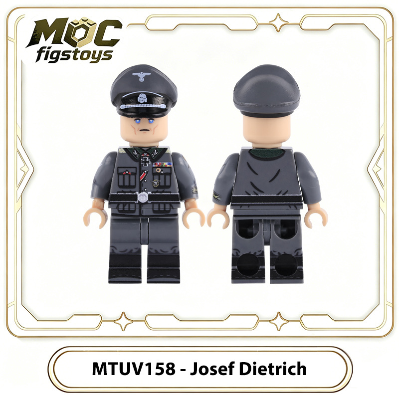 WWII Josef Dietrich SS Obergruppenführer Minifigures Building Block Custom Military Commander Toy Uniform Versions Collection MTUV158 MTUV159