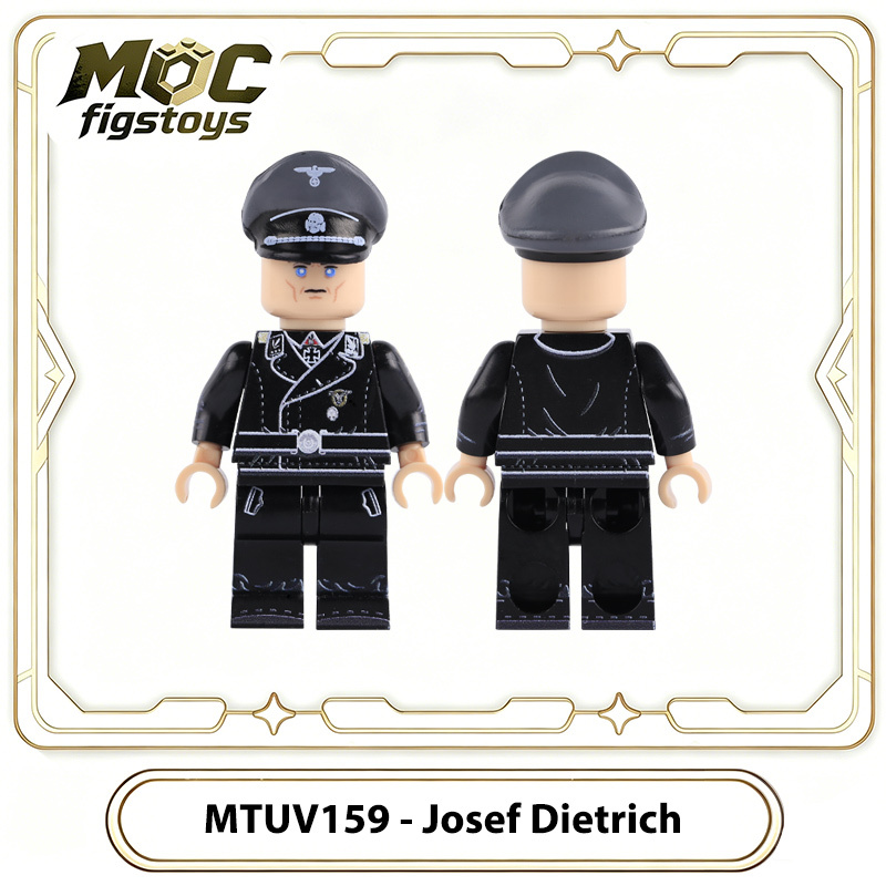 WWII Josef Dietrich SS Obergruppenführer Minifigures Building Block Custom Military Commander Toy Uniform Versions Collection MTUV158 MTUV159