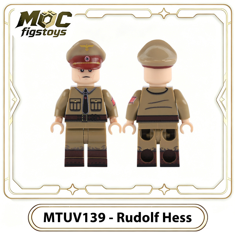 WWII German Political Officer Rudolf Hess Deputy Führer Historical Minifigure Building Block Solider Model Toy Gifts MTUV139 MTUV140