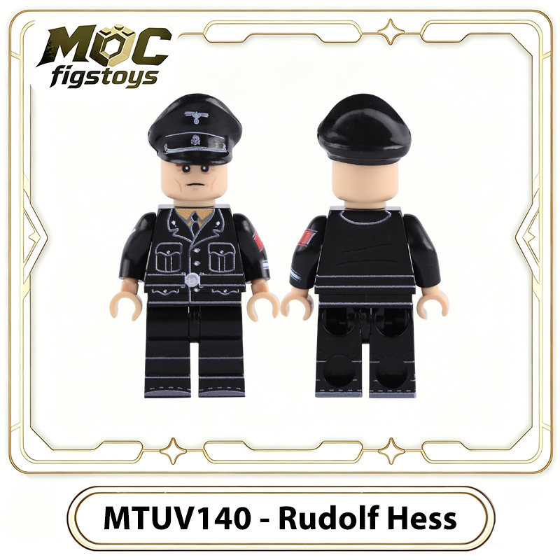 WWII German Political Officer Rudolf Hess Deputy Führer Historical Minifigure Building Block Solider Model Toy Gifts MTUV139 MTUV140