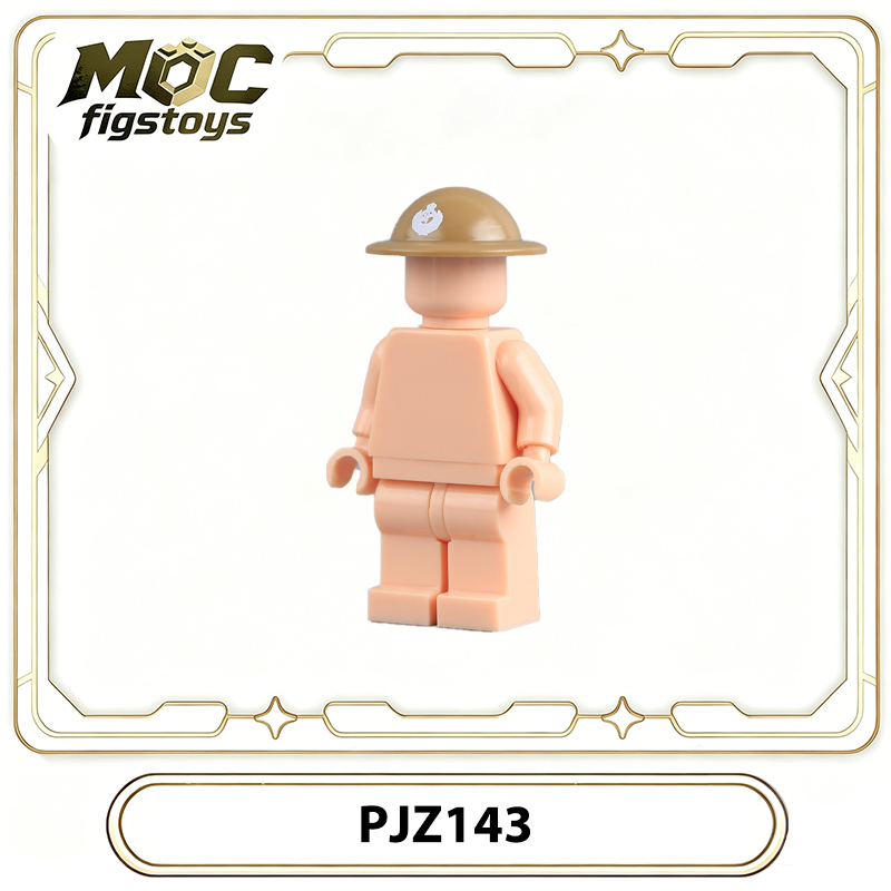 WW1 British Cavalry Lieutenant Helmet Accessory Building Block  Dorset Yeomanry Officer Headgear Minifigure Toy Military MOC Part Gifts PJZ143