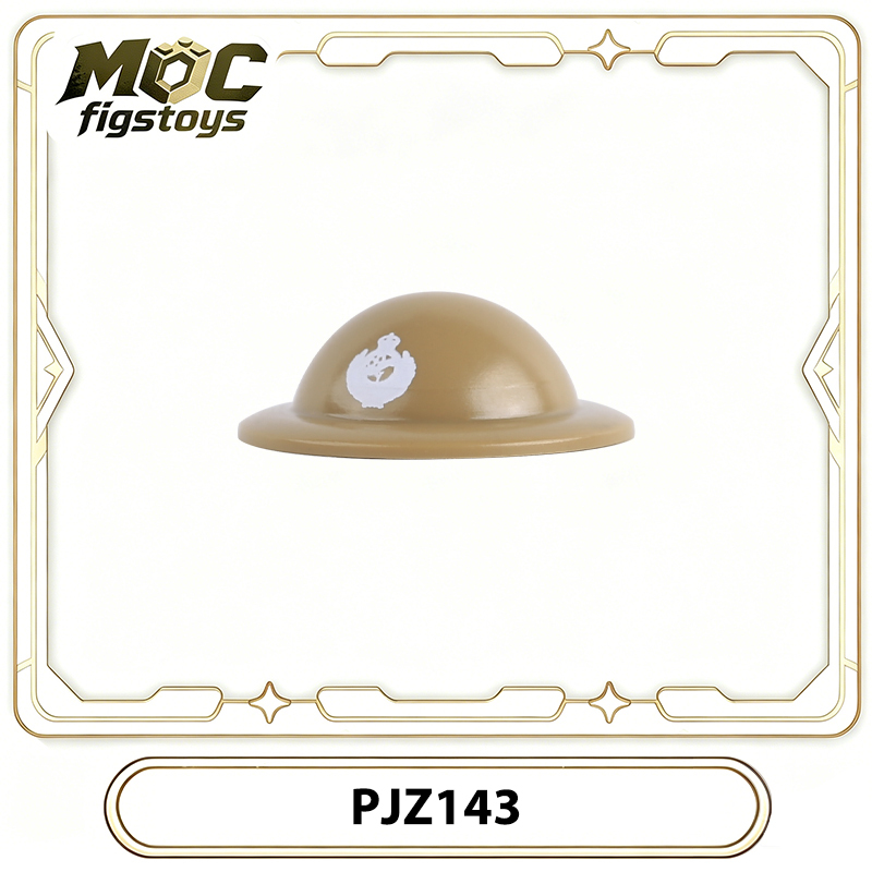 WW1 British Cavalry Lieutenant Helmet Accessory Building Block  Dorset Yeomanry Officer Headgear Minifigure Toy Military MOC Part Gifts PJZ143
