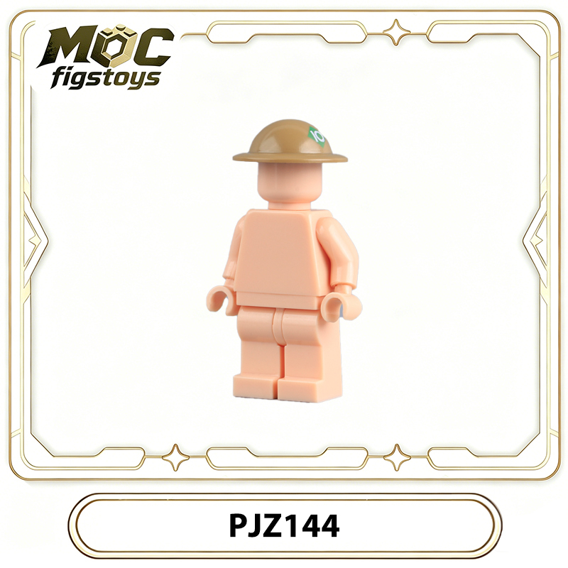 WW1 British Solider Manchester Regiment Helmet MTZ040 Minifigure Military Building Block  Headgear Accessory Historical Army Toys Gifts PJZ144