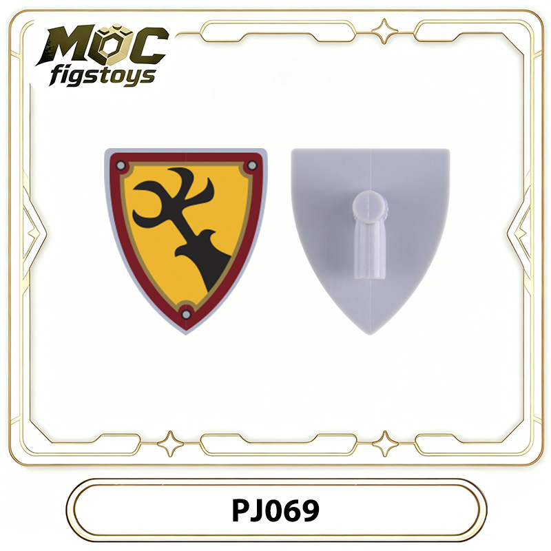 Medieval Knight Shield Minifigures Accessories Heraldic Castle Warrior Armor Building Blocks Pack Ccis4lore Collection Toys Gifts PJ066-075