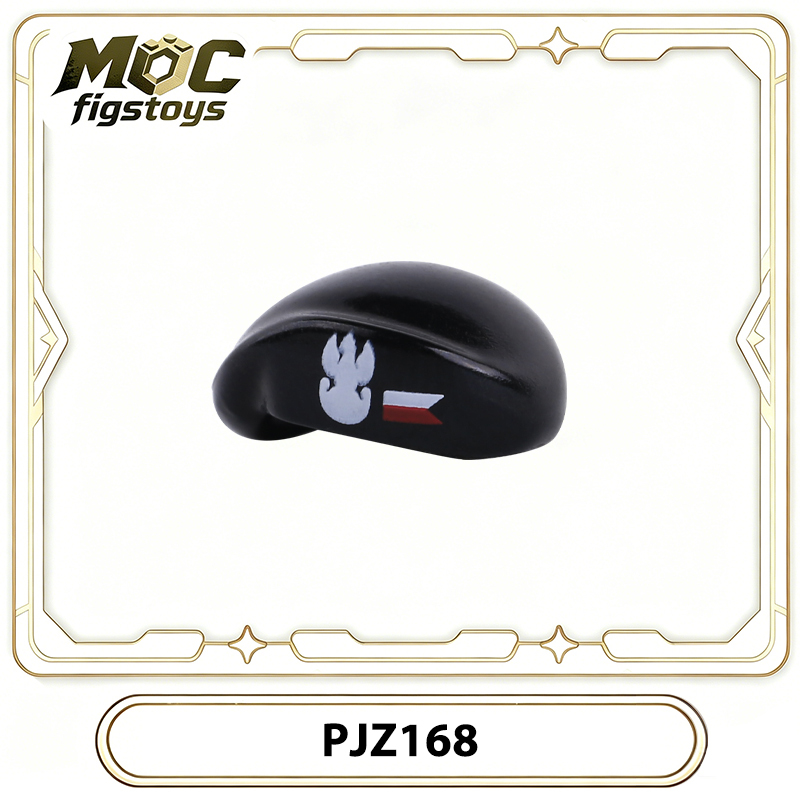 WW2 Polish Home Army Helmet Accessory Custom Minifigure MTZ055 Building Block Gear Polish Resistance Military Compatible Toy Gifts PJZ168