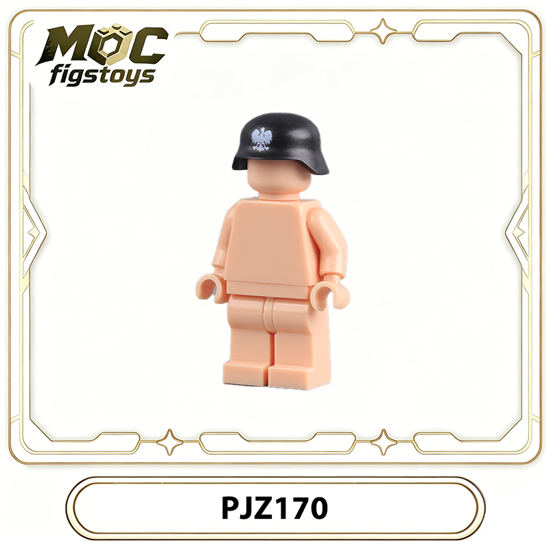 WW2 Polish Home Army Helmet Accessory MTZ057 Minifigure Building Blocks Gear Polish Resistance Military Compatible Toy Gifts PJZ170