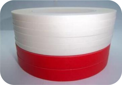 Red and White Composite PET Tape - High Visibility & Durable Adhesion